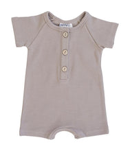 Load image into Gallery viewer, Mebie Baby | Taupe Cotton Button Romper