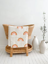 Load image into Gallery viewer, Seakaboo | Peachy Rainbows Kantha Cot Quilt